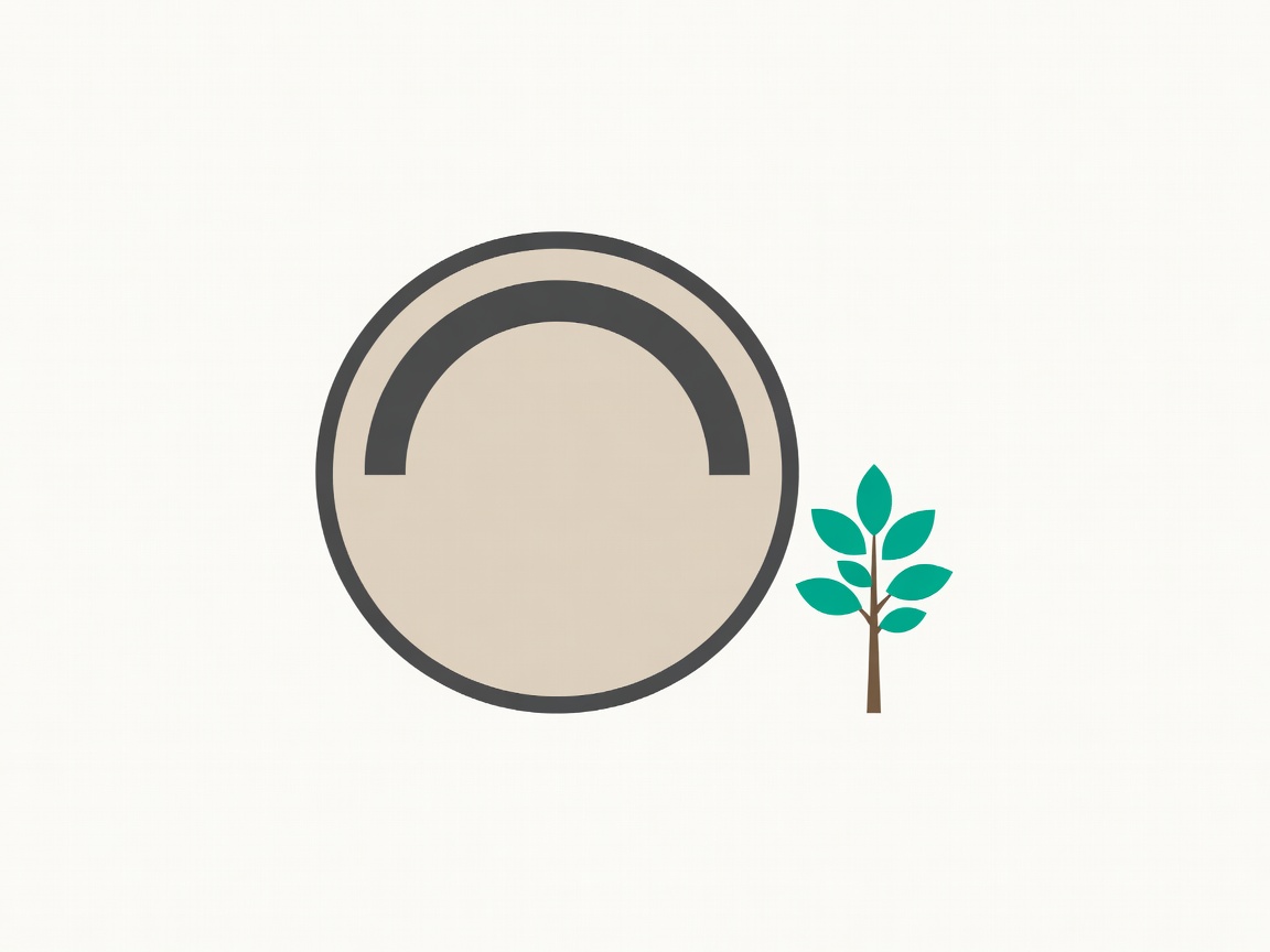 Flat illustration of a round focus timer beside a small growing teal tree