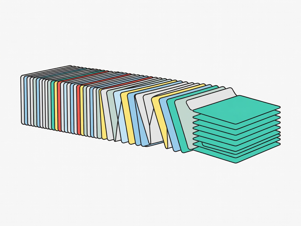 Flat illustration of a long row of browser tabs folding into one neat teal list